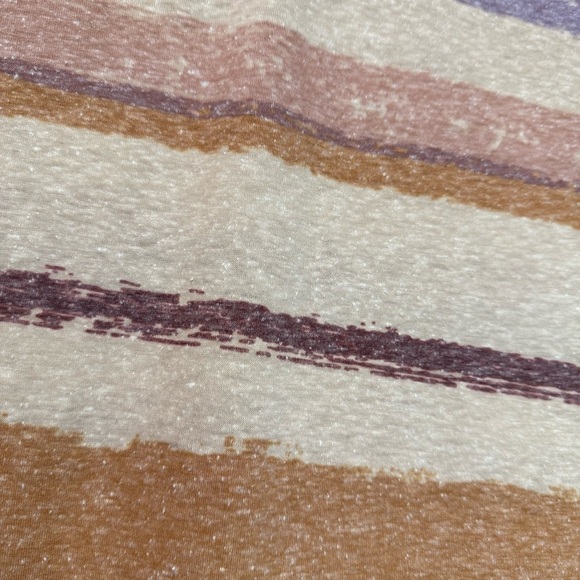 Women’s Boho Earth Tones Striped Long Sleeve Top with Button Accents NWT - Picture 3 of 5